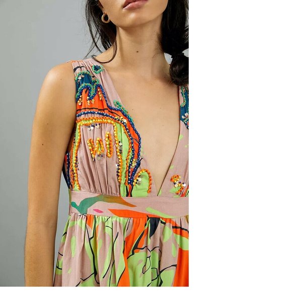 ANTHROPOLOGIE Nerida Midi Dress NEW WITH TAG NWT MP PM - Picture 4 of 10